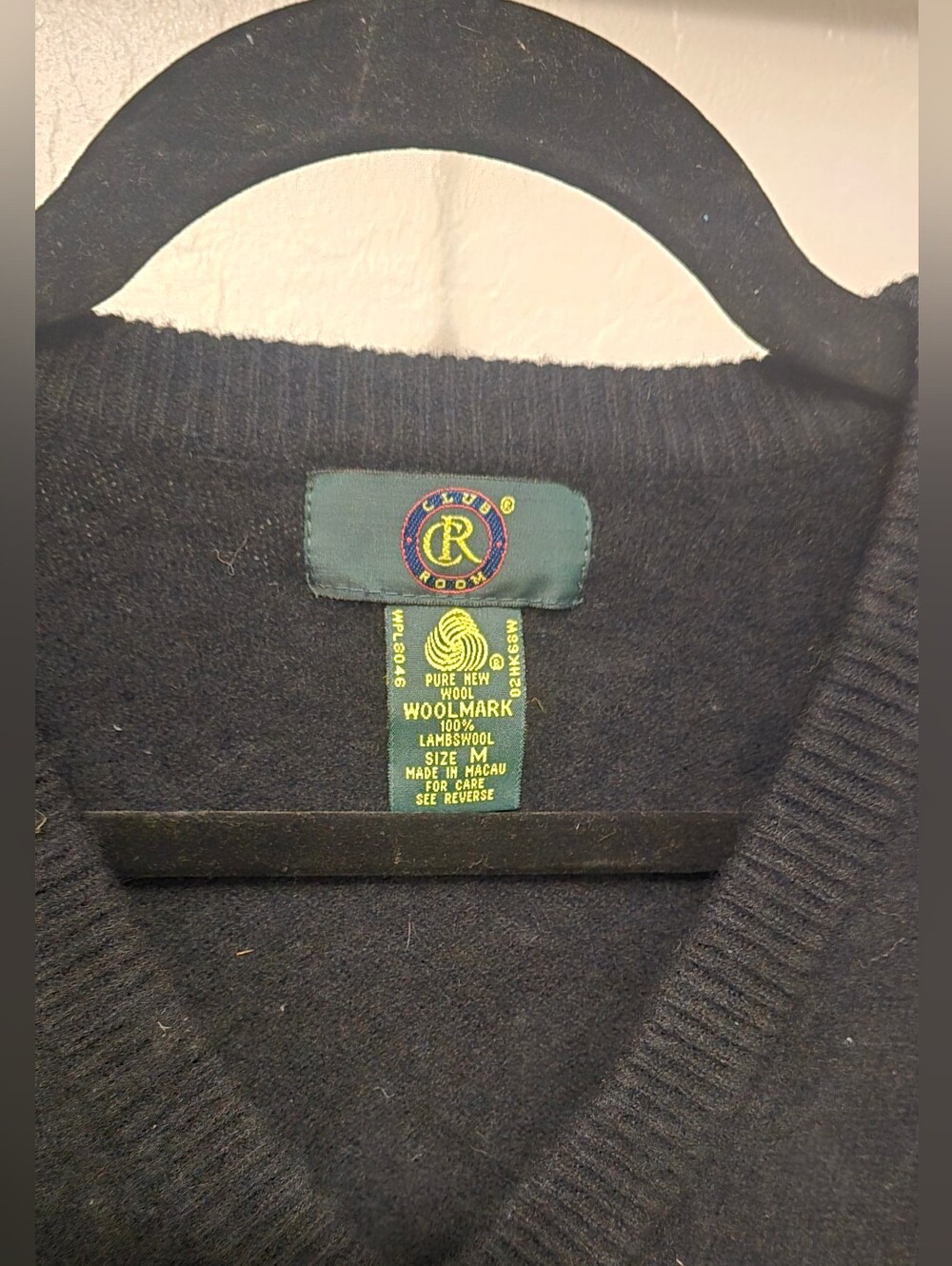Black V-Neck Wool Sweater Vest - Polo Country Club Preppy Style, Men's Medium - Picture 2 of 10